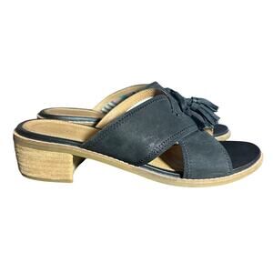 Sperry Top-Sider women's seaport city sandal slide suede tassel black size 9